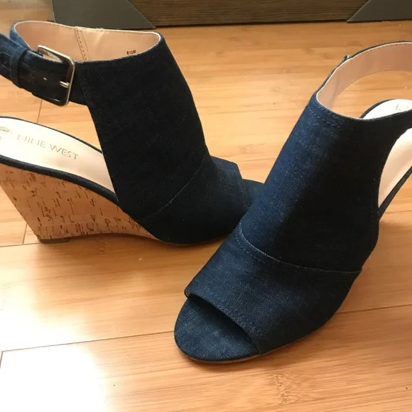 Nine West denim wedge heels - Picture 4 of 7